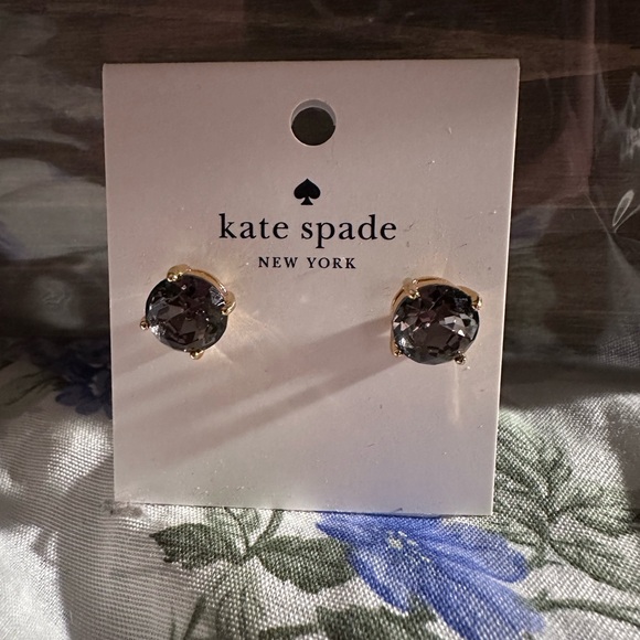 NWT KATE SPADE BLACK DIAMOND STUD EARRINGS - Picture 6 of 6